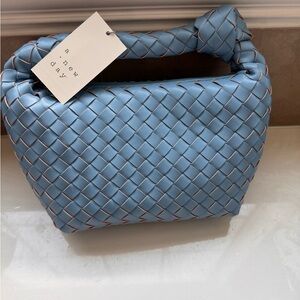 A New Day Sky Blue Woven Mini Bag